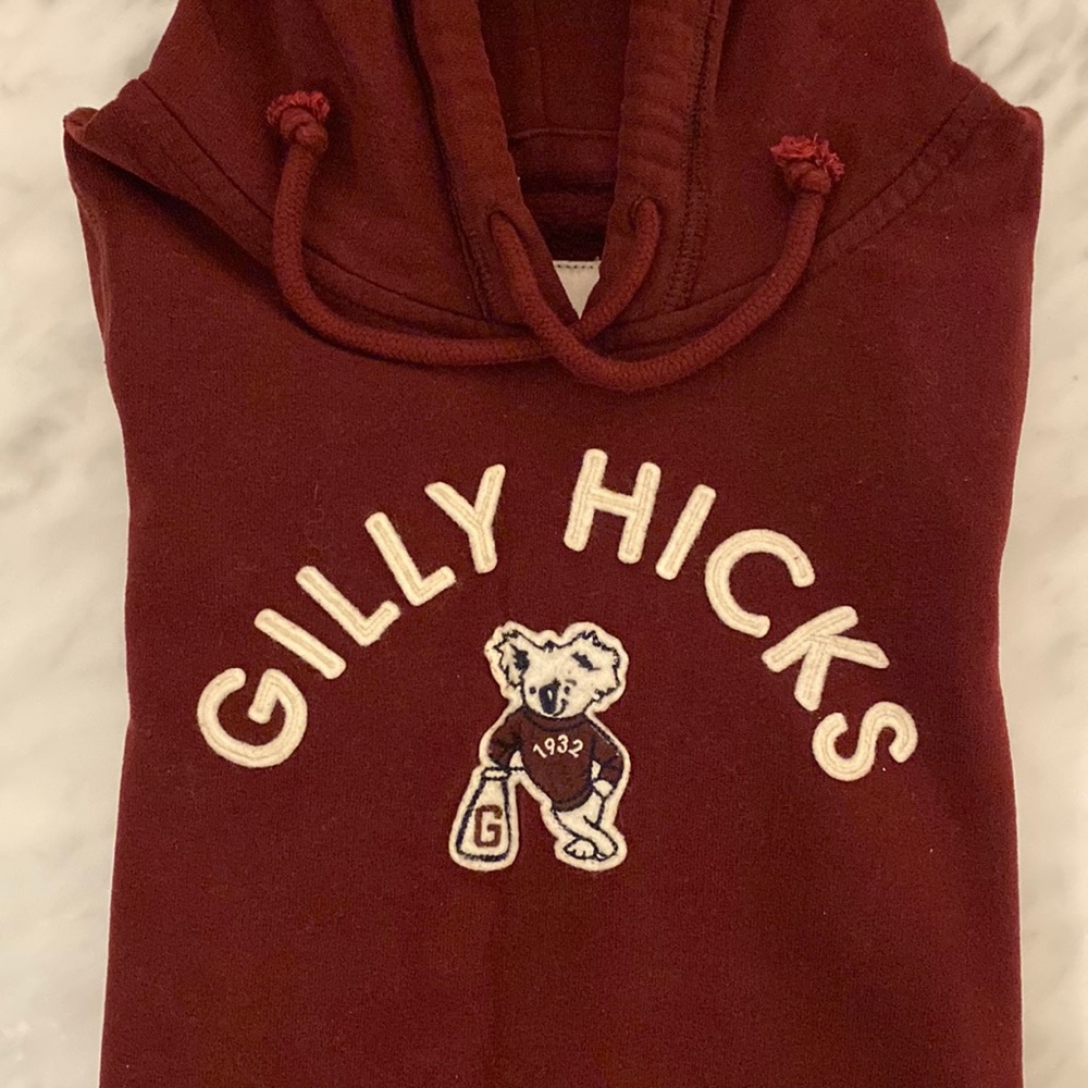 Gilly Hicks/Hollister Burgundy Koala Hoodie